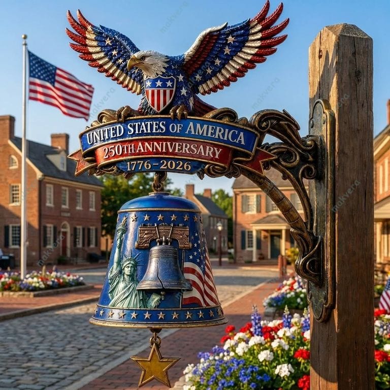 š
USA 250th Anniversary Patriotic Wall Bell