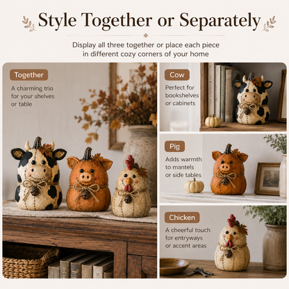 🔥Last Day 50% OFF - Rustic Farm Pumpkin Friends Decor Set
