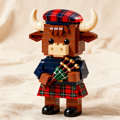 2026 Limited Edition--Scottish Highland Cow Bagpiper Brick Set