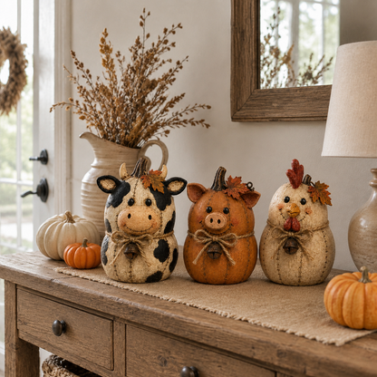 🔥Last Day 50% OFF - Rustic Farm Pumpkin Friends Decor Set