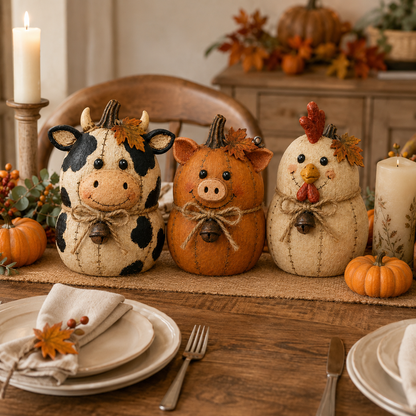 🔥Last Day 50% OFF - Rustic Farm Pumpkin Friends Decor Set