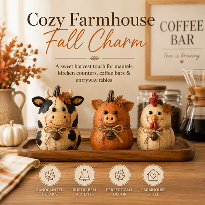 🔥Last Day 50% OFF - Rustic Farm Pumpkin Friends Decor Set
