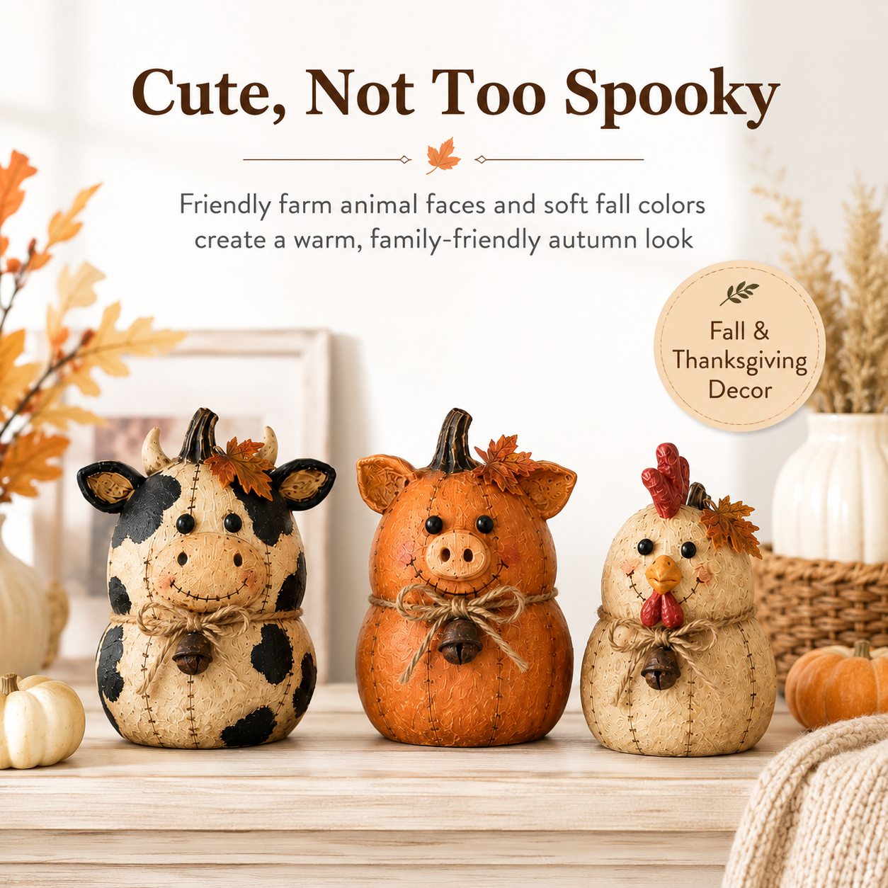 🔥Last Day 50% OFF - Rustic Farm Pumpkin Friends Decor Set
