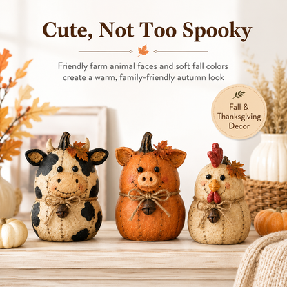 🔥Last Day 50% OFF - Rustic Farm Pumpkin Friends Decor Set