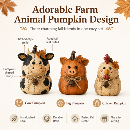 🔥Last Day 50% OFF - Rustic Farm Pumpkin Friends Decor Set