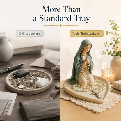 🎉✝️ HOT SALE 50% OFF - Graceful Faith Virgin Mary Ceramic Rosary Holder Keepsake Tray