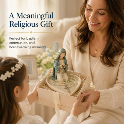 🎉✝️ HOT SALE 50% OFF - Graceful Faith Virgin Mary Ceramic Rosary Holder Keepsake Tray